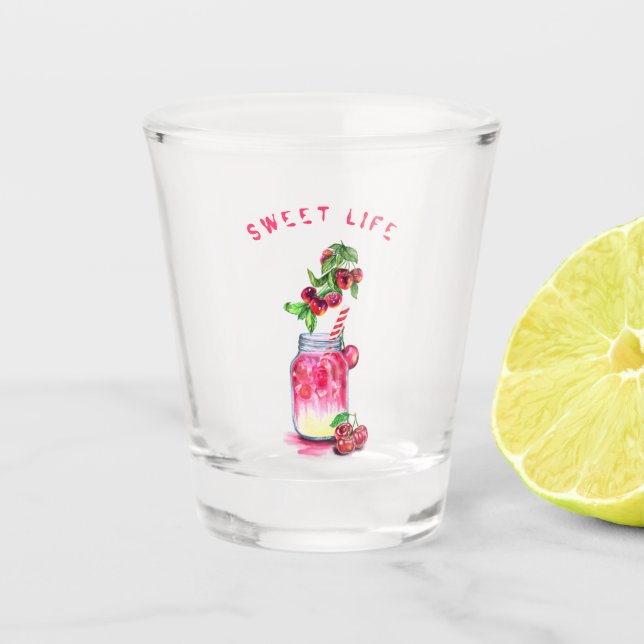 Cherry Juice Cool Drink Party Shot Glass Schnapsglas (Vorderseite)