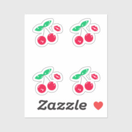 cherry kiss love aufkleber