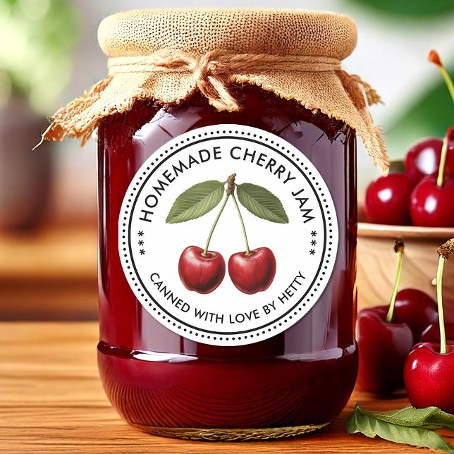 Cherry-Konfitüre für Ihr selbst gefertigtes Rezept Runder Aufkleber (Von Creator hochgeladen)