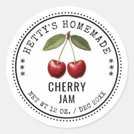 Cherry-Konservenaufkleber mit Vintagen Kirschen Runder Aufkleber