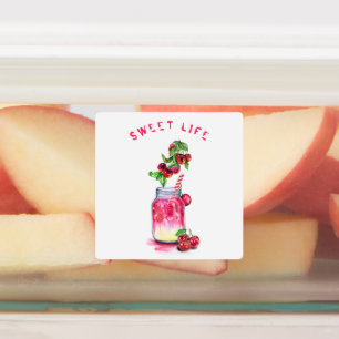 Cherry Labels Juice Cool Fruit Drink Etiketten