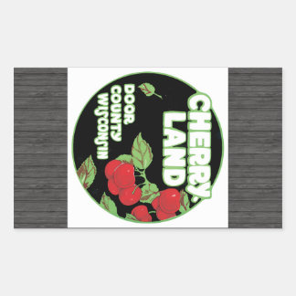 Cherry Land Door Landkreis Wisconsin, Vintag Rechteckiger Aufkleber