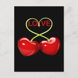 CHERRY LIEBE HEARTS POSTKARTE