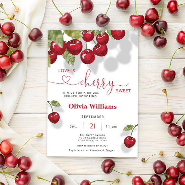 Cherry Liebe ist Sweet Bridal Brunch Party Einladung (Von Creator hochgeladen)