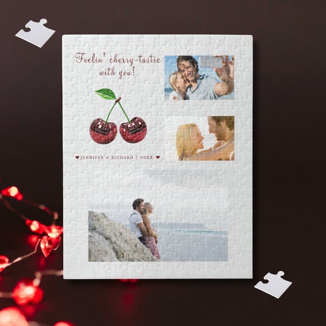 Cherry Liebe Personalisiert Valentinstag Puzzle (Cherry Love Personalized Valentine's Day Puzzle)