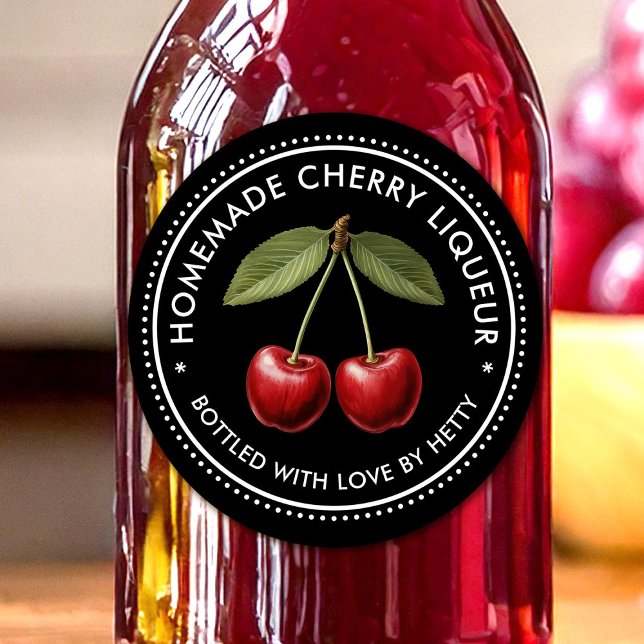 Cherry Likör Aufkleber für hausgemachte Rezepte (Von Creator hochgeladen)