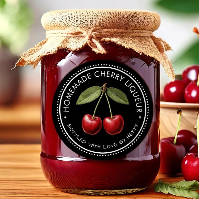 Cherry Likör Aufkleber für Ihre hausgemachten Reze (Von Creator hochgeladen)
