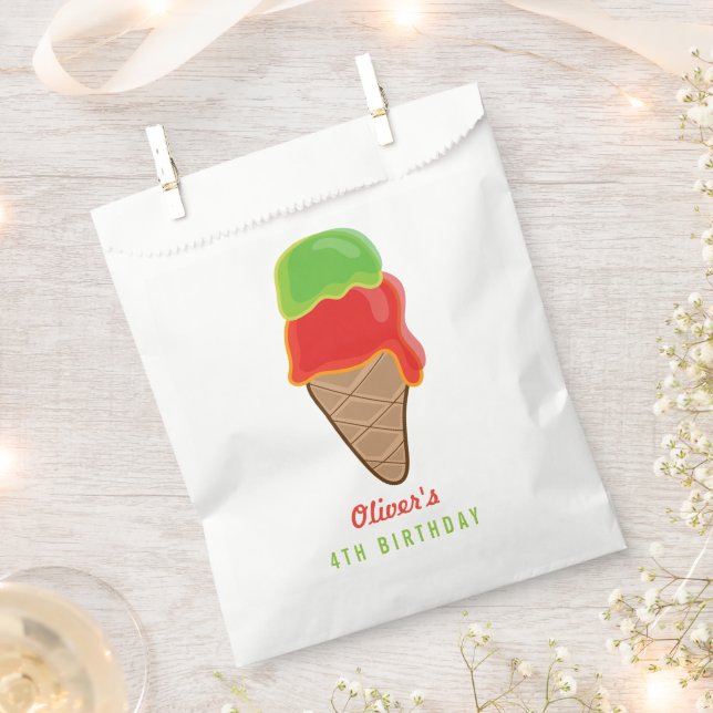 Cherry Limon Ice Cream Boy Sommer Geburtstagsparty Geschenktütchen (Ausgeschnitten)