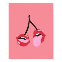Cherry Lips | Art PrinPrint | Download | Wall Art 