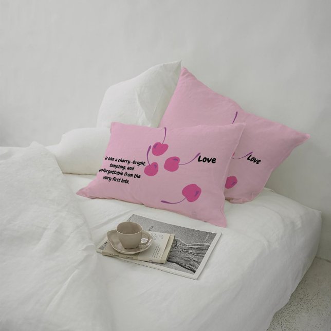 Cherry Love – Pop Art Cherries - Valentine’s Day Lendenkissen (Von Creator hochgeladen)