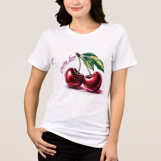 Cherry Love T-Shirt Tri-Blend Shirt (Vorderseite)