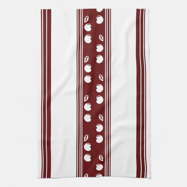 Cherry Luxury Jacquard Stripes Geschirrtuch (Vertikal)