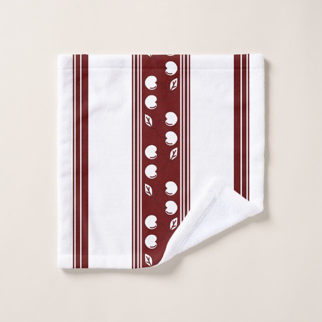 Cherry Luxury Jacquard Stripes Waschlappen (Waschlappen)