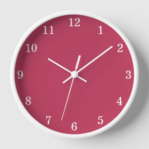 Cherry Magenta Minimalistisch Wall Clock Uhr