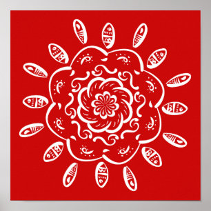 Cherry Mandala Poster