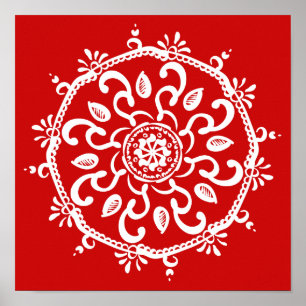 Cherry Mandala Poster