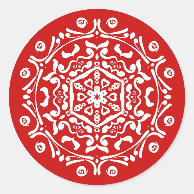Cherry Mandala Runder Aufkleber (Vorderseite)