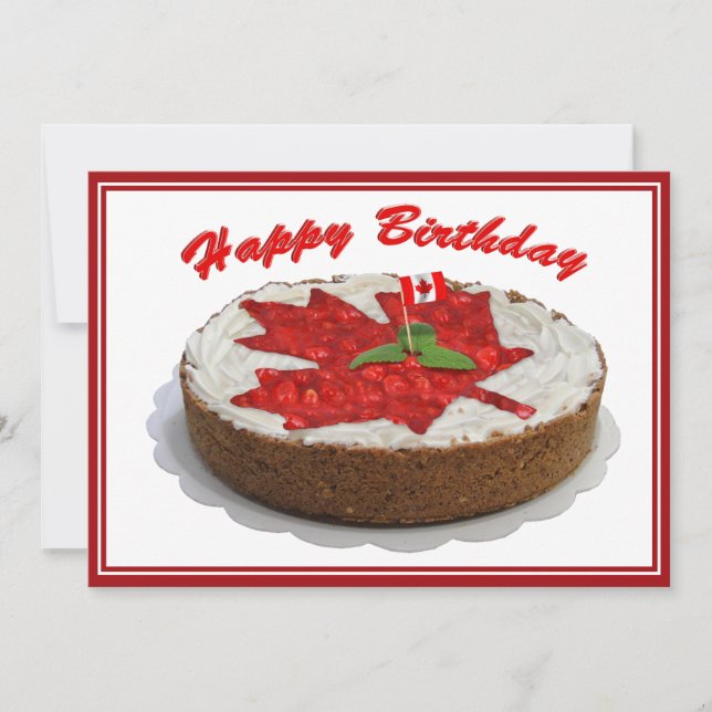 Cherry Maple Leaf Cake Einladung (Vorderseite)