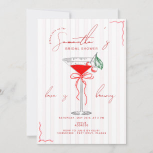 Cherry Martini Pink Cherry Red Brautparty Einladung