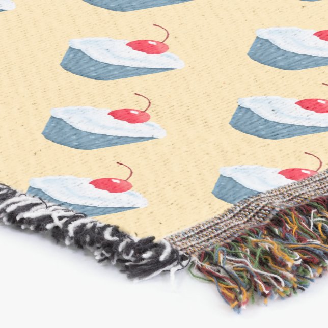 Cherry Mattiert Cupcake Throw Blanket Decke (Ecke)