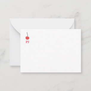 Cherry Monogram Mitteilungskarte