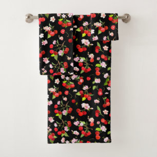 Cherry Muster 2 Badhandtuch Set