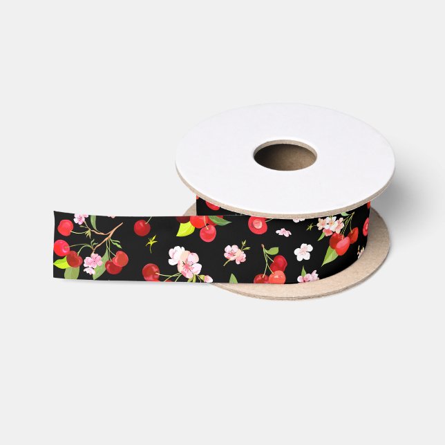 Cherry Muster 2 Satinband (Spule)