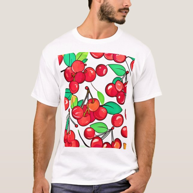 Cherry Muster Design T-Shirt (Vorderseite)