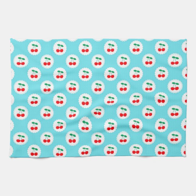 Cherry Muster - Retro Fruit Gift & Decke Geschirrtuch (Horizontal)