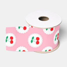 Cherry Muster - Retro Fruit Gift & Decke Ripsband