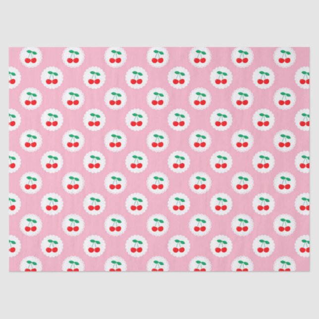 Cherry Muster - Retro Fruit Gift & Decke Seidenpapier (Vorderseite)