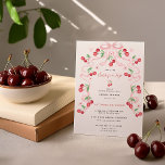 Cherry oben | BRAUTPARTY Einladung<br><div class="desc">Ein wunderschönes Brautparty mit Cherry-Cherry-Motiven mit einer Farbpalette aus Kirschrot und Rosa, das ein angesagtes und dennoch Retro-Ambiente schafft. Genießen Sie ein Fest, das so köstlich ist wie Kirschen auf der Sahne mit unserem Coquette Cherry Thema Brautparty. Es macht Spaß, kokett und mädchenhaft! Ideal auch für einen Bachelorette. Der Begriff...</div>