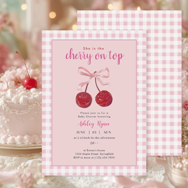 Cherry on Top Baby Dusche Einladung (Von Creator hochgeladen)