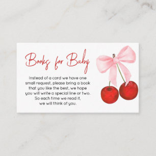 Cherry on Top Baby Shower Books for Baby Begleitkarte
