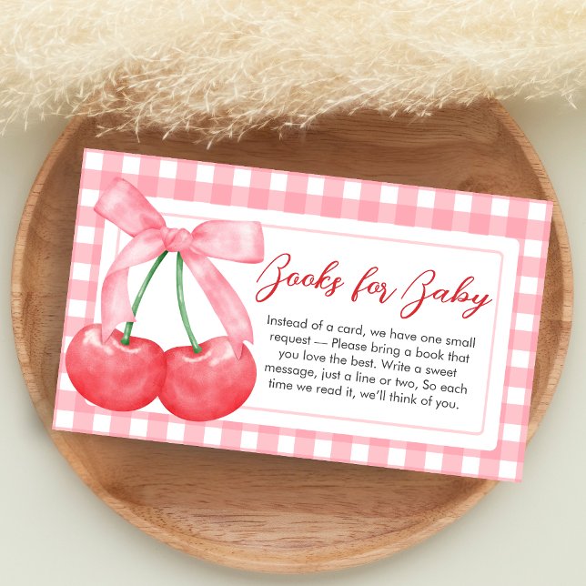 Cherry on Top Baby Shower Books for Baby Begleitkarte (Gingham Cherry Baby Shower Books for Baby)