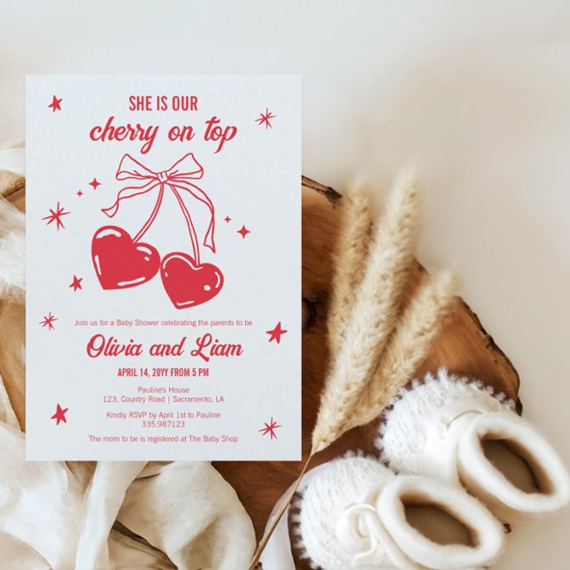 Cherry on top Baby Shower Einladung (Von Creator hochgeladen)