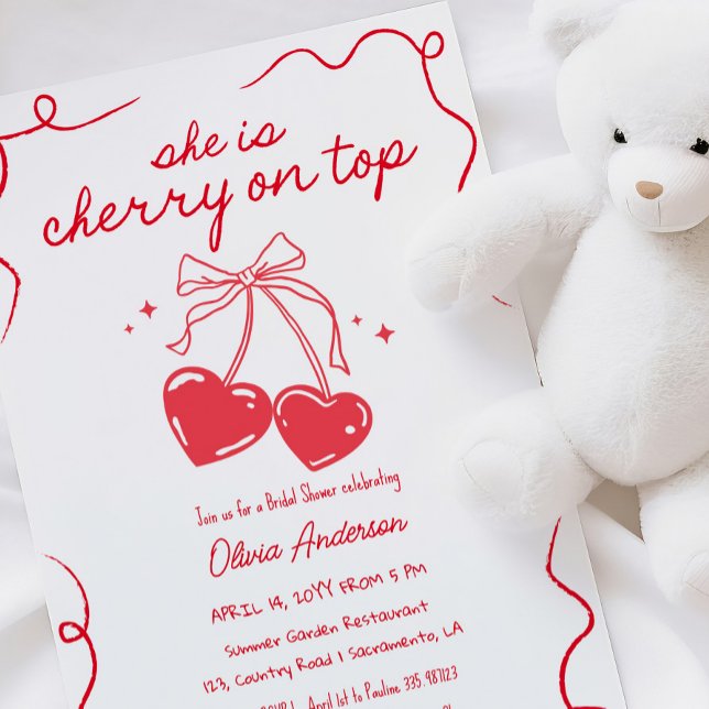 Cherry on top Baby Shower Einladung (Von Creator hochgeladen)