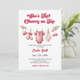 Cherry on Top Baby Shower Kleidung Einladung