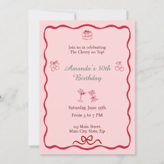 Cherry on Top Birthday Einladung