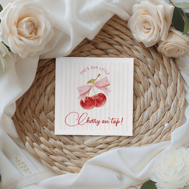 Cherry on Top Birthday Napkins Serviette (Von Creator hochgeladen)