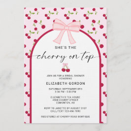 Cherry On Top Bridal Shower Coquette Bow Einladung