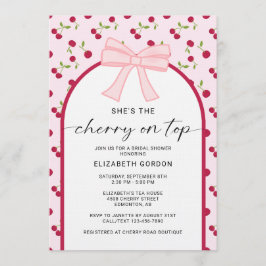 Cherry On Top Bridal Shower Coquette Bow Einladung
