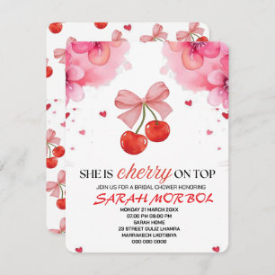 Cherry on Top Bridal Shower Einladung Set Templat