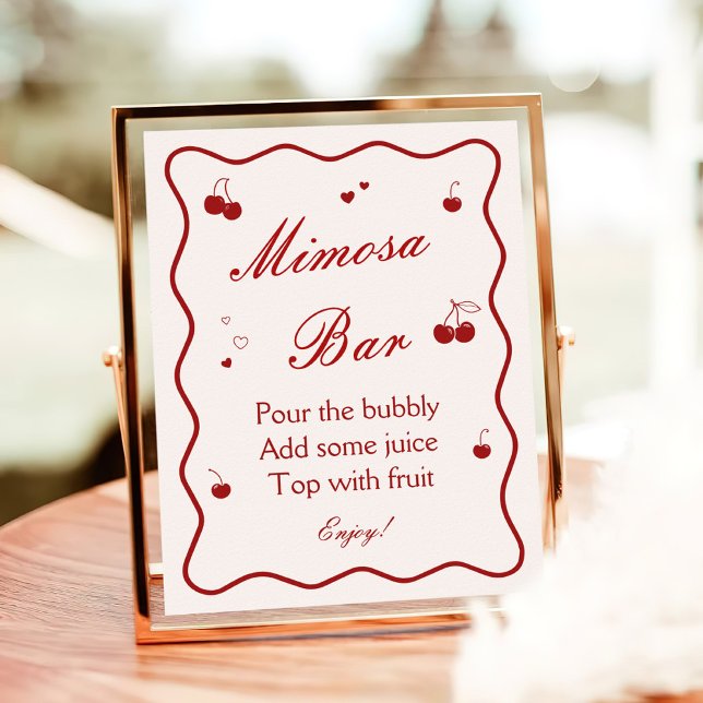 Cherry On Top Bridal Shower Mimosa Bar Poster (Von Creator hochgeladen)