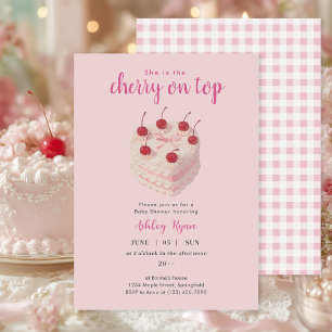 Cherry on Top Cake Baby Dusche Einladung