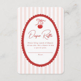 Cherry on Top Coquette Bow Baby Shower  Begleitkarte