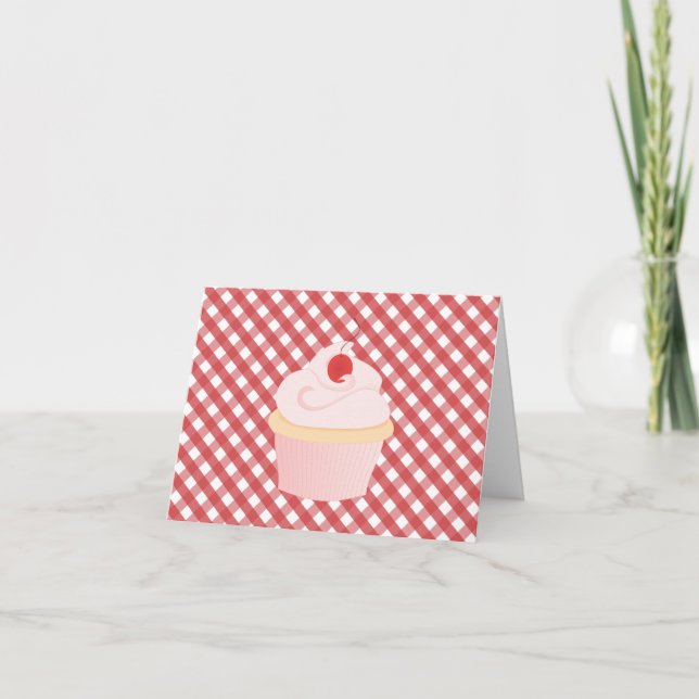 Cherry on Top Cupcake Dankeskarte (Vorderseite)
