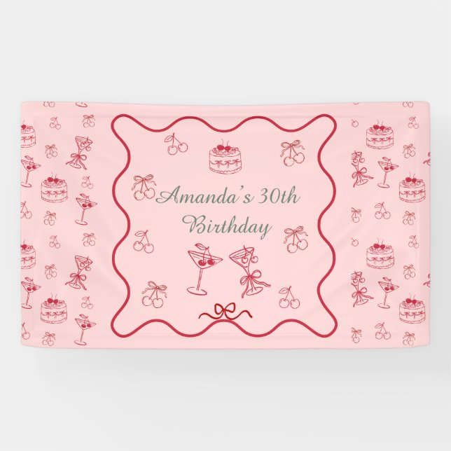 Cherry on Top Geburtstag Banner (Horizontal)