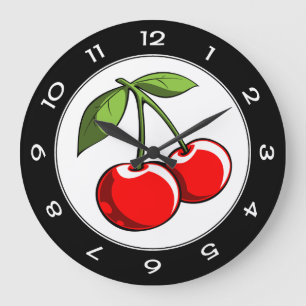 Cherry Pair Große Wanduhr