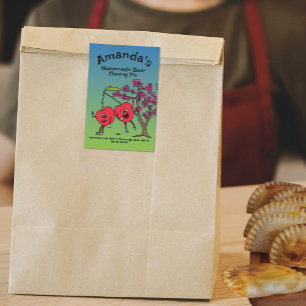 Cherry Pals Funny Cartoon Jam Pie und mehr Lebensmitteletikett